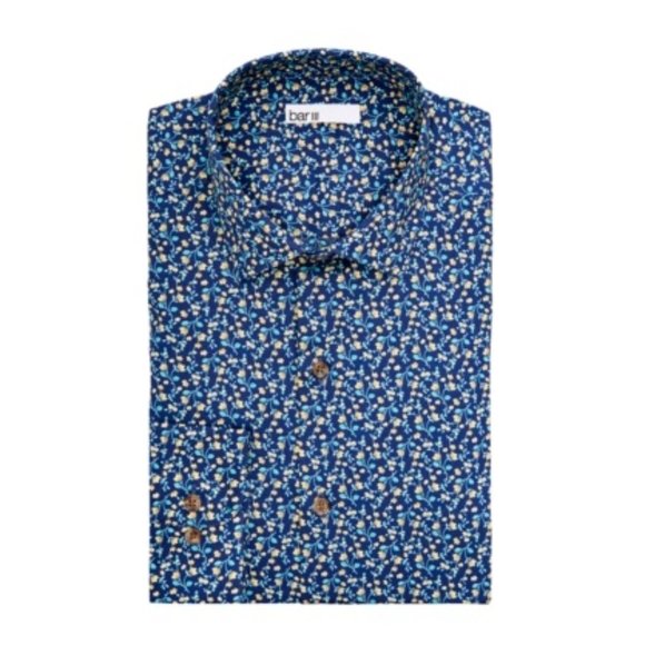 NWT Bar III Mens Floral Office Button-Down Shirt Size 16.5 32/33 $65 5B156 - Picture 1 of 1